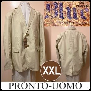 XXL 2XL Blue by Promto Uomo Day Suit Jacket Blazer Big Tall 50R